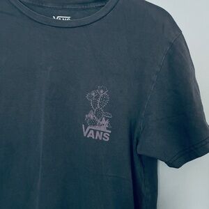 Vans Black Short Sleeve Tee with Pale Purple Cactus Graphic